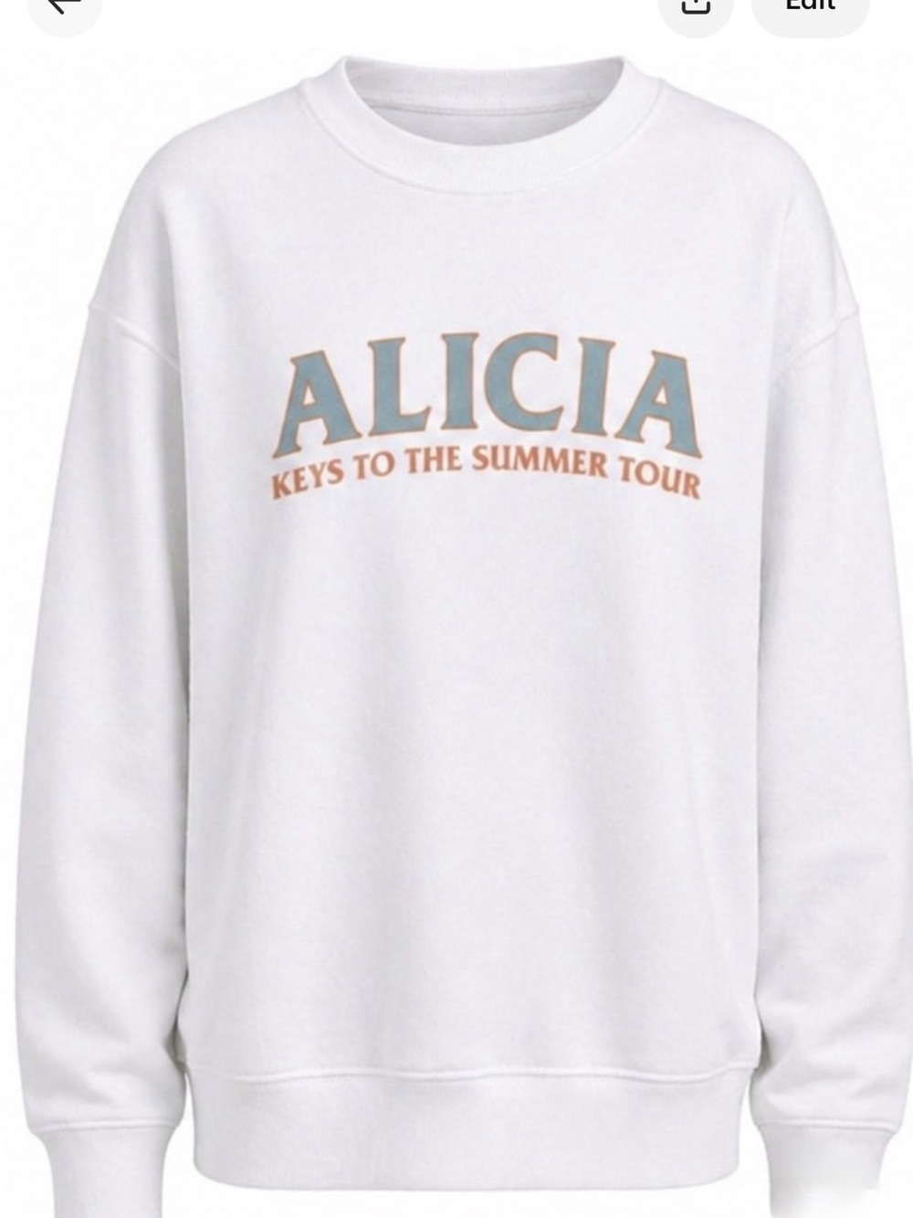 Alicia Graphic White Crewneck Sweatshirt